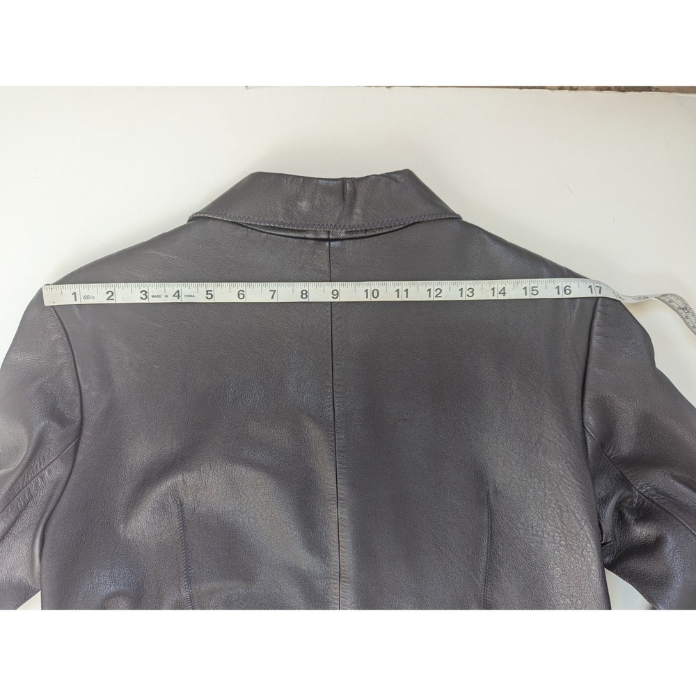 BCBG Exclusively Nordstrom 100% Leather Jacket Womens L One Button Blaze Purple - Picture 9 of 9